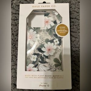 Rifle paper co. Floral pink green clear iPhone 13 phone case NEW IN BOX